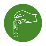 gloved hand inserting gauze pad into tube